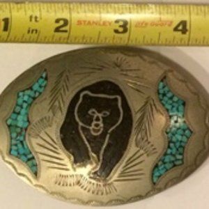 Vintage Inlaid Belt Buckle